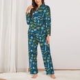 thumbnail image 2 of Lsque Modern Excavator Pattern Long Sleeve Pajama Set for Women - Soft 2-Piece Sleepwear and Loungewear Set with Pockets, Comfy Nightwear-XX-Large, 2 of 7