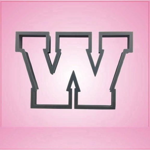 Varsity Letter W Cookie Cutter 3 Inch (Plastic)