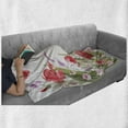 thumbnail image 6 of Spring Soft Flannel Fleece Throw Blanket, Artisitc Burshstrokes Botanical Image with Flowers Plants and Winged Insect Image, Cozy Plush for Indoor and Outdoor Use, 70" x 90", Multicolor, by Ambesonne, 6 of 6