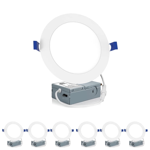 Luminaria Meconard, paquete de 6, LED de 15 cm, 12 W regulable