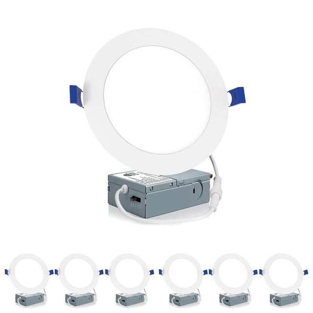 Luminaria Meconard, paquete de 6, LED de 15 cm, 12 W regulable