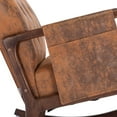 thumbnail image 6 of Accent Rocking Chair With Ottoman, Modern Fabric Upholstered Armchair with Thicken Padded Cushion and High Backrest, Glider Rocker with Side Pocket and Solid Wood Base, Coffee, 6 of 7