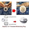 thumbnail image 3 of 2 Pack SP1022C Threaded Spa and Pool Drain Plug with O-Rings for Winter Protection, Fits Most Pentair Pool Drain Plugs (White), 3 of 5