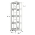 thumbnail image 5 of Tcbosik Rotating Metal Bookshelf, 4-Tier Revolving Bookcase with Wheels, Floor Standing Storage Display Shelves for Bedroom, Living Room, White, 5 of 8