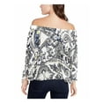 thumbnail image 2 of Rachel Roy Womens Printed Knit Blouse, Off White, Small, 2 of 2