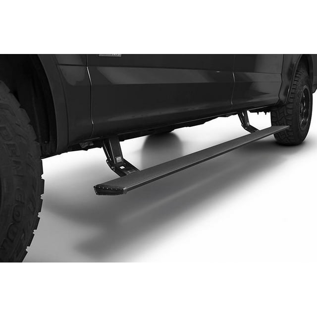 Amp Research Running Board 78254-01A PowerStep Xtreme; Textured Powder Coated; Black; Die Cast Aluminum; With LED Light System; Rocker Panel Mount; With Plug-N-Play Wiring Kit