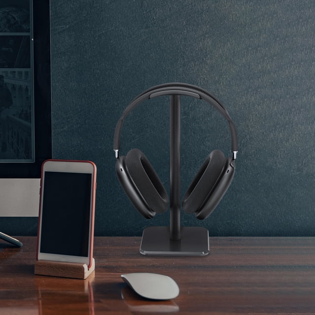 SHOWERORO Aluminum Headphone Holder Desktop Stand Black Detachable Universal Headset Display Rack