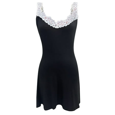Women s Casual And Sexy Solid Color Lace Square Neck Spread Collar Camisole Sleepwear Lingerie Novelty Shirt Short Sleeve Loose Night Shirt Pack Womens Sleep Shirts with Dogs Sleeve Shirt plus Size