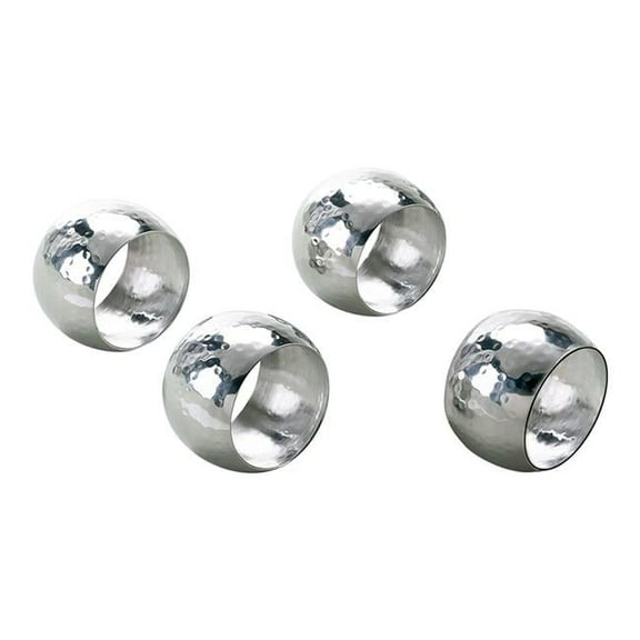 Leeber 72653 Hammered Napkin Ring, Set of 4