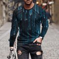 thumbnail image 1 of Blusas y camisas de manga larga con cuello redondo para hombre, blusa informal de manga larga con cuello redondo y estampado., 1 of 5