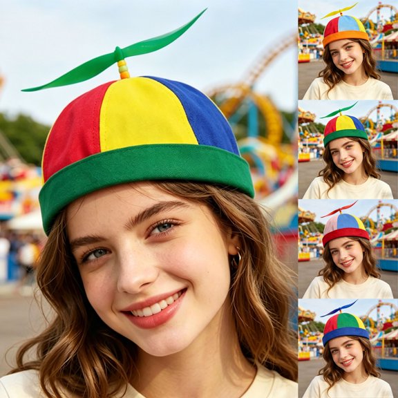 Womens Hats Unisex Adjustable Adult Baseball Cap Detachable Propeller Novelty Hat Blue One Size