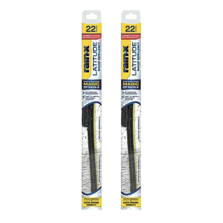 Rain-x 810165 Latitude Water Repellency Wiper Blade, 22" Fits 2008-2026 Ford F-150, 2000-2026 Chevrolet Silverado and many more - 2 Pack