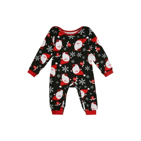 

Pudcoco Matching Family Christmas Pajamas Long Sleeve Santa Tops Pants