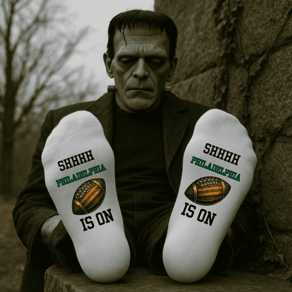 Philadelphia, Football Fan Socks – “SHHHH, The Game Is On”