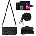 thumbnail image 2 of Charm Style for iPhone 7 / 8 / SE 2020 / SE 2022 Case RFID Blocking Wallet Card Holder Leather PU Flip Cover Folio Lanyard Crossbody Strap Women Girl Magnetic Clasp Kickstand, Black, 2 of 8