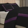 thumbnail image 5 of DNG Creations 3 Piece Full Black And Plum Border Line Pattern Duvet Cover - 100% Egyptian Cotton, 800 Thread Count ( California King ), 5 of 5