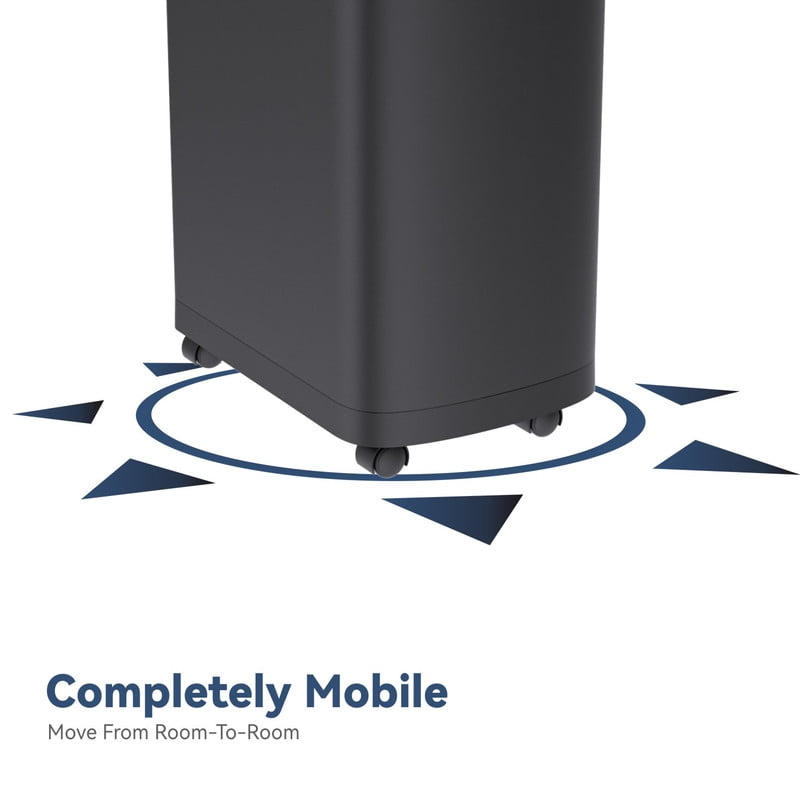 AUKTOPT 8 Gallon Motion Sensor Trash Can with Wheels, Stainless Steel Automatic Garbage Bin with Sliding Row Up Lid, Touchless Hands-Free Soft-Close, Black