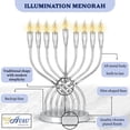 thumbnail image 3 of Aviv Judaica Classic Illumination Electric Menorah with 9 Flickering Flames Bulbs Contemporary Design Hanukkiah Minorah Flameless Chanukah Candles Menurah for Bank Business Home Hanukah Lights Decor, 3 of 5