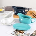 thumbnail image 4 of Salsera grande, salsera de cerámica de 15 onzas con bandeja y mango ergonómico, cuenco de salsa de porcelana fina Wi, 4 of 5