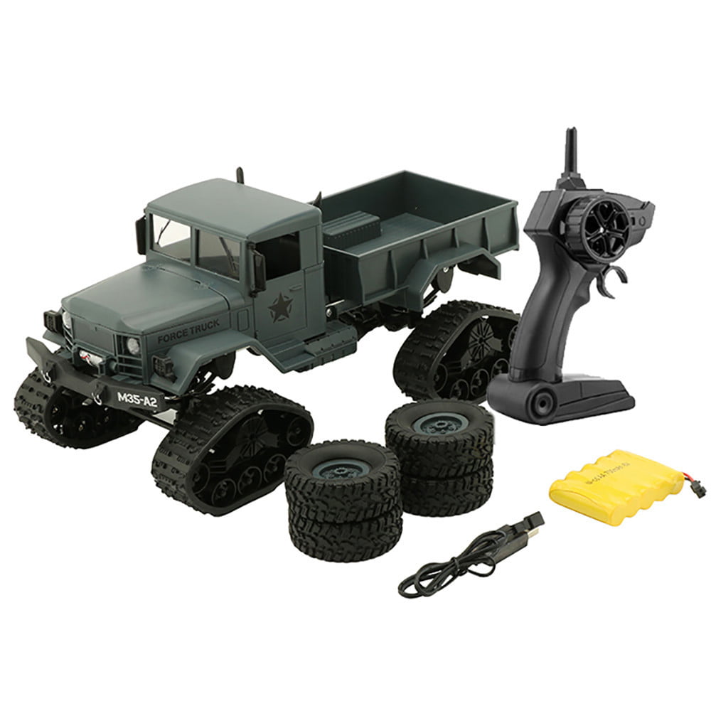 RC Car Remote Control Army Military Off-Road Truck Kids Toy Gift w/ Music Lights 