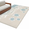 thumbnail image 2 of Ocean Beach Washable Area Rugs 3'x5', Hand-Painting Abstract Beige Beach Blue Sea Turtle Low Pile Throw Living Room Rug Non-Slip Sturdy Edge Binding Carpet for Indoor Entryway Bedside Kitchen, 2 of 9
