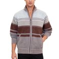 thumbnail image 4 of Men's Cardigan Sweaters Knitted Men's Sweater Cardigan with Zipper StandUp Collar and Color Block Design Color Block Sweater, 4 of 9