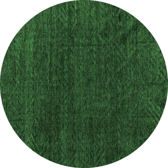 Ahgly Company Indoor Round Oriental Emerald Green Modern Area Rugs, 4' Round