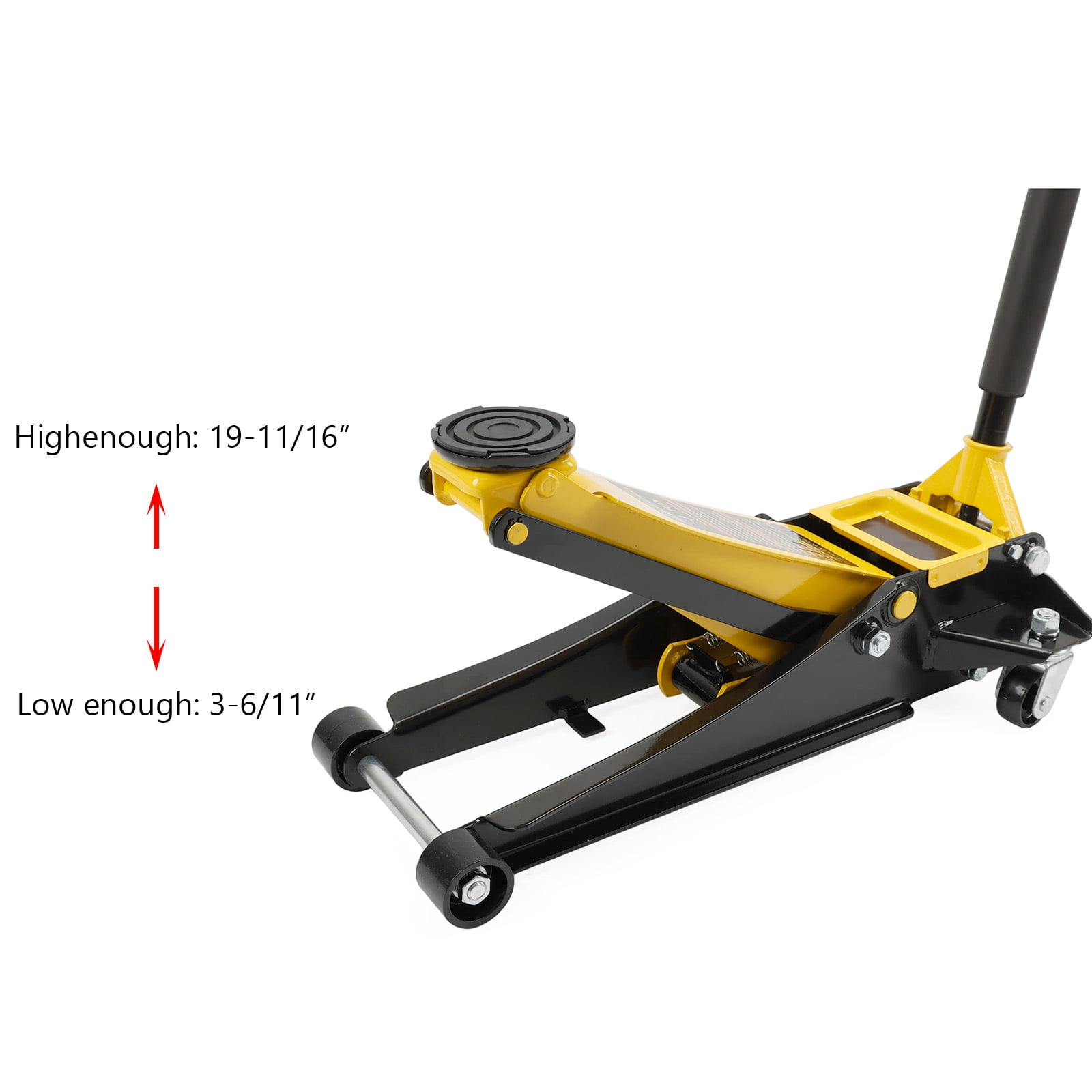 TOPTENG Aluminum and Steel Car Jack, 3 Ton (6,600 LBs) Hydraulic Floor Jack with Dual Piston Quick Lift Pump