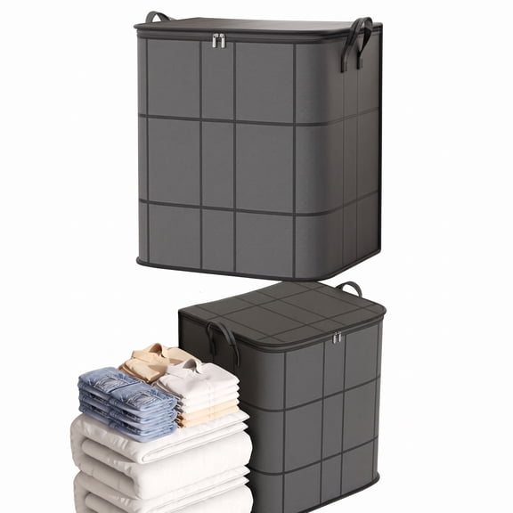 Dust-Proof Comforter and Bedding Organizer, Spacious Moving Storage Bin, Closet Organizer with Reinforced Handles & Zipper Closure