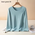 thumbnail image 4 of Minnieouse Ropa interior de fondo para mujer, lencería gruesa cálida para niñas, Tops de capa Base de cuello de manga larga de Color Ropa interior Verde METRO, 4 of 6