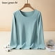 thumbnail image 4 of Minnieouse Ropa interior de fondo para mujer, lencería gruesa cálida para niñas, Tops de capa Base de cuello de manga larga de Color Ropa interior Verde METRO, 4 of 6