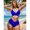 Royal Blue, variant on Top-kevin Women's Triangle Bikini Sets Sexy Halter String Two Piece Swimsuits Tie Trim Bathing Suit Trendy Beach Swimwear