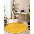 thumbnail image 4 of Unique Loom Moroccan Trellis Collection Area Rug - Mamounia (10' Round Yellow/Ivory), 4 of 11