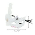 thumbnail image 2 of Unique Bargains Halloween Christmas 1 Pc Ostrich Feather Half Face Party Mask for Masquerade Party White, 2 of 5