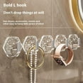thumbnail image 3 of Water Ripple Hexagonal Self-Adhesive Hooks for Bathroom - No Damage, Strong Hold, Easy Installation, Modern Design, 3 of 13