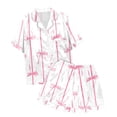 thumbnail image 4 of Womens Silk Pajamas Valentines Pjs Women Short Sleeve Heart Print Sleepwear Soft Button down Loungewear Cute Pjs, 4 of 4