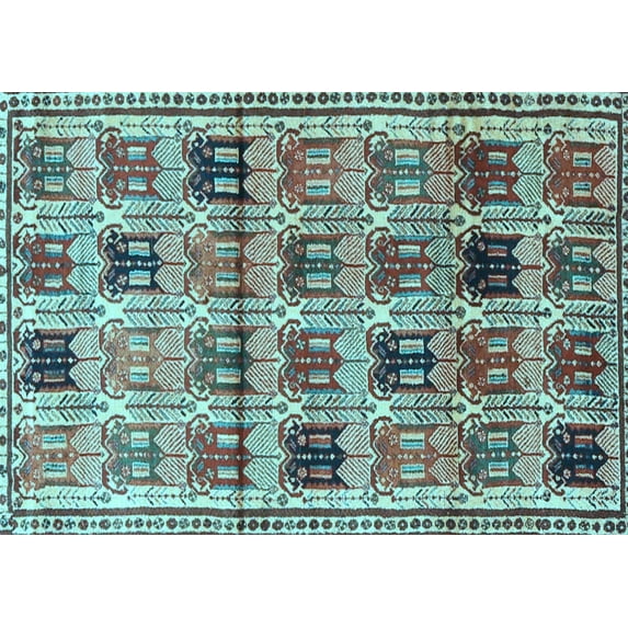 Ahgly Company Indoor Rectangle Persian Light Blue Traditional Area Rugs, 8' x 12'