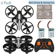 Mini Drone, Remote Control Nano Quadcopter Toy,3D Flips & Rolls Pocket Drone for Kids Adults - RC Aircraft Mini Drone for Beginners Altitude Hold Headless Safe & Stable Flight 2PCS