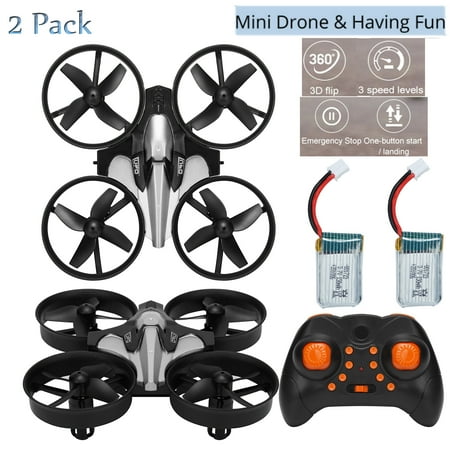 Mini Drone, Remote Control Nano Quadcopter Toy,3D Flips & Rolls Pocket Drone for Kids Adults - RC Aircraft Mini Drone for Beginners Altitude Hold Headless Safe & Stable Flight 2PCS