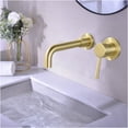 thumbnail image 3 of JERFIT 360° Swivel Modern Wall Mounted Single Handle Bathroom Sink Faucet with Aerator, Brushed Gold Finish, Spot Resistant Brass Construction, 3 of 5