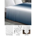 thumbnail image 6 of Ombre Dark Blue Full Size Flat Sheet, Wrinkleproof & Fadeproof Cooling Flat Bed Sheet Only, Gradient White Abstract Minimalist Stripe Breathable Soft Bedding Top Sheets 81 x 96 Inches, 6 of 8