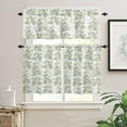 thumbnail image 2 of Sage Green Fruit Kitchen Curtains and Valances Set, Plant Nature Rod Pocket Window Valance 18 Inch Vintage Botanical Window Curtain Panels for Living Room Bedroom Laundry, 27.5x24in, 3 Pieces, 2 of 6