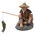 thumbnail image 1 of Estatuillas de Pescador Sunnimix Estatua de Jardín Escultura de Paisaje en Miniatura, 1 of 8