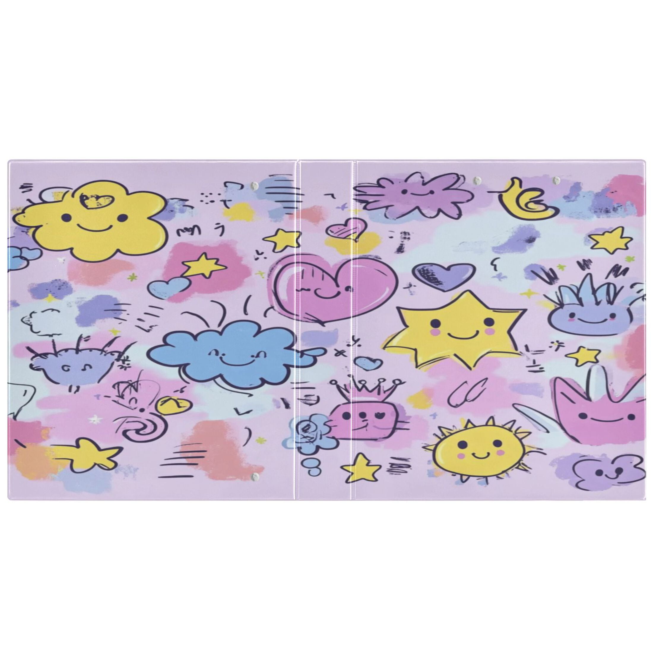 WOBOGO Graffiti Elements Pattern File Folders Extra Large Capacity to Hold 200 Sheets of Documents Hard Shell Ring Binder for School Home Office
