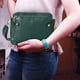 thumbnail image 3 of Bolsa de hombro cruzada de tres capas, bolso de ocio plegable al aire libre, verde, 3 of 3