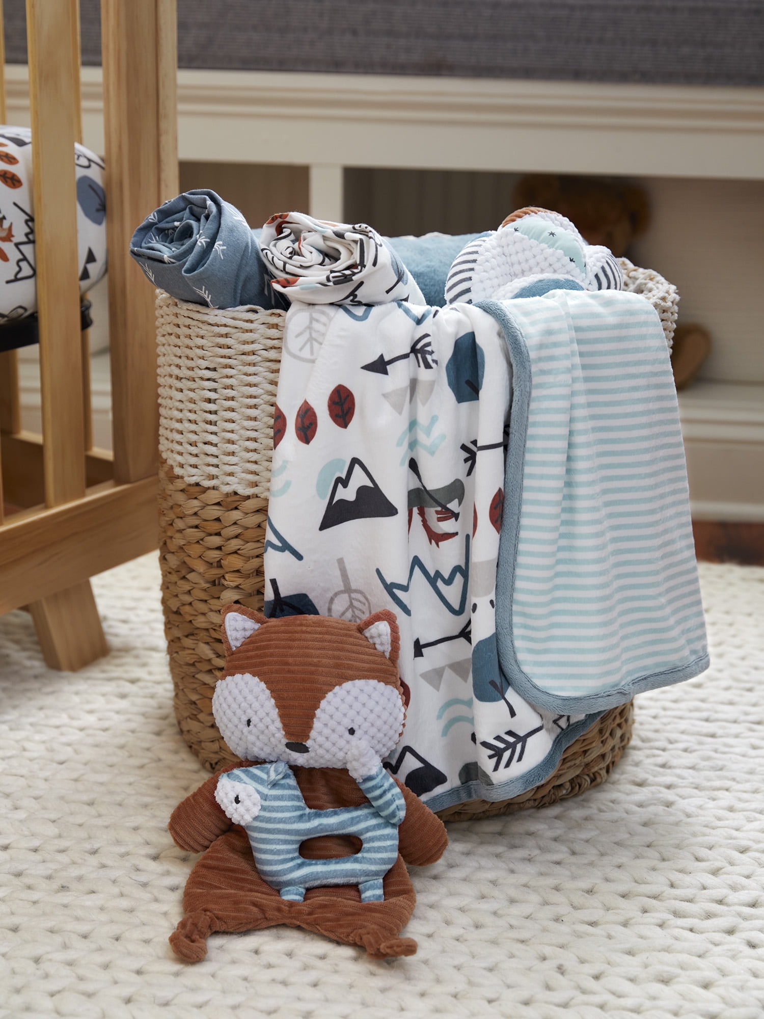 Modern Moments by Gerber Baby & Toddler Boys XL Ultra Soft Swaddle Blankets, 2-Pack, Outdoor Blue