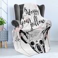 thumbnail image 4 of Funny Words Soft Flannel Fleece Blanket, Love Words About Dogs Friendly Puppy with Hearts Grungy Calligraphy, Cozy Plush for Indoor and Outdoor Use, 50" x 60", Black White and Blush, by Ambesonne, 4 of 5