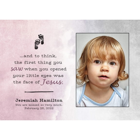 The Face of Jesus | Personalized Child Memorial, Grief, Sympathy, Bereavement, Condolence, Funeral Gift, Print, Wall Decor - Photo