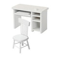 thumbnail image 3 of Escritorio y silla de computadora en miniatura a escala 1/12, mesa de estudio y sillas, juego de modelos de casa de muñecas con teclado y juguete,, 3 of 9