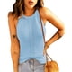 thumbnail image 1 of Camiseta Sin Mangas De Punto Para Mujer, Camisas De Punto Sin Mangas Para Mujer A La Moda, Ropa Cómoda, Color Puro Para El Trabajo Cergrey Azul cielo L, 1 of 6